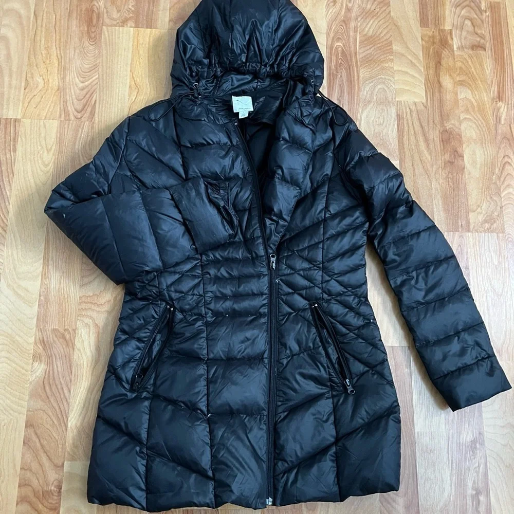 Halogen Black Puffer Down Jacket sz Small